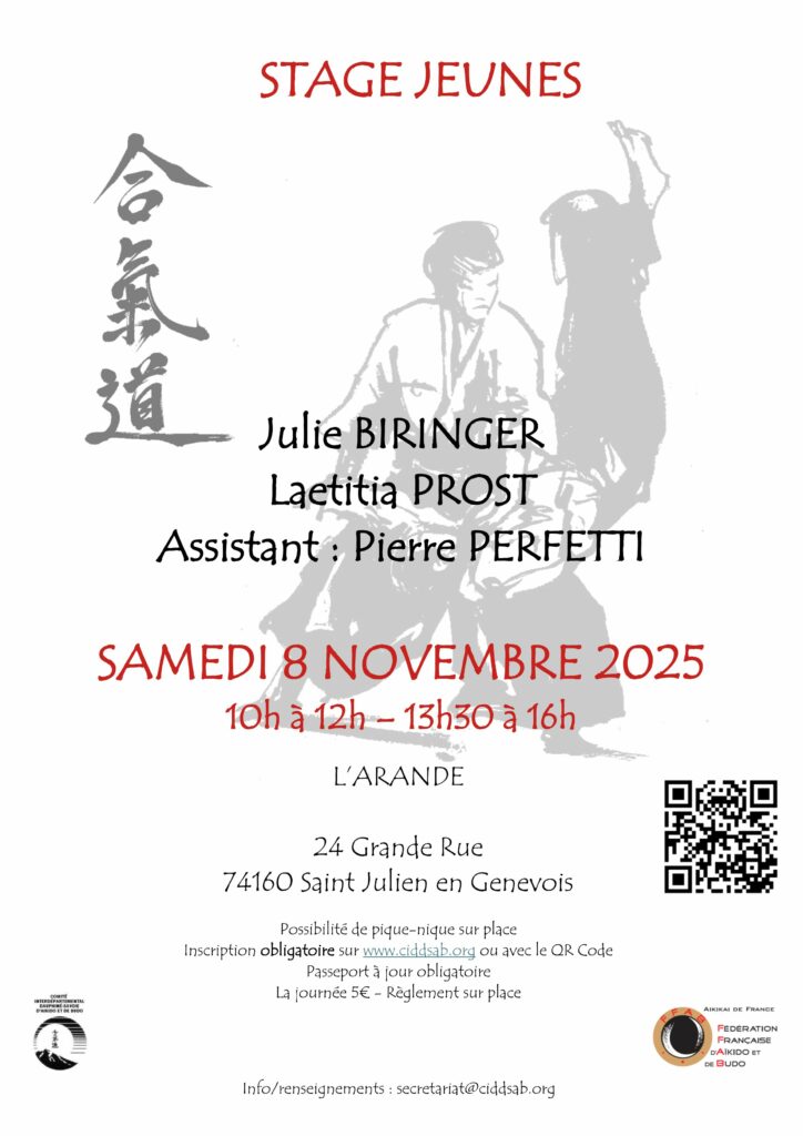 STAGE JEUNES 8 NOVEMBRE 2025 SAINT JULIEN EN GENEVOIS
https://aikidomontmelian.fr/