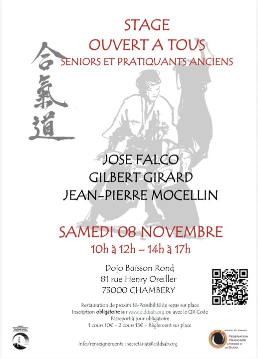 STAGE 8 NOVEMBRE 2025 CHAMBERY 
https://aikidomontmelian.fr/